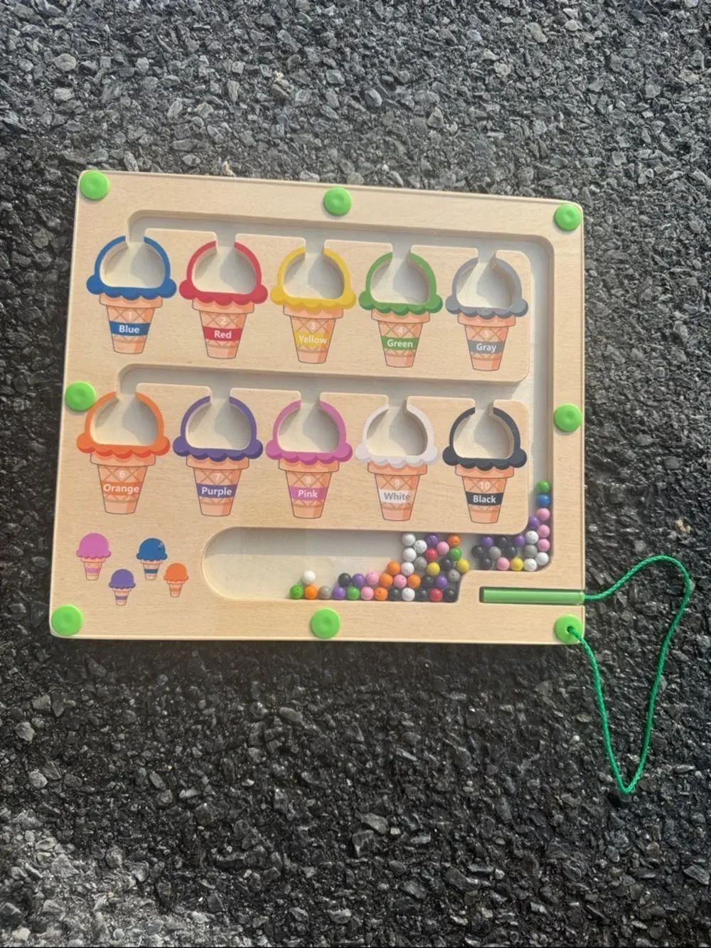 Wooden Color Magnetic Sorting Ice Cream Toy
